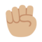 Raised Fist - Medium Light emoji on Google
